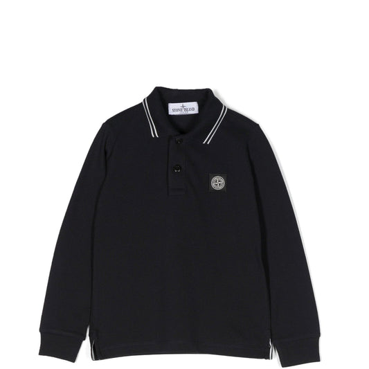 Stone Island Junior Compass Long Sleeve Polo Shirt