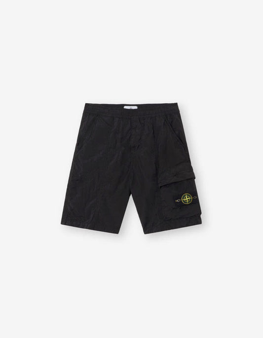 Stone Island Black Nylon Metal Cargo Shorts