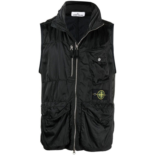Stone Island Black Nylon Raso Gilet