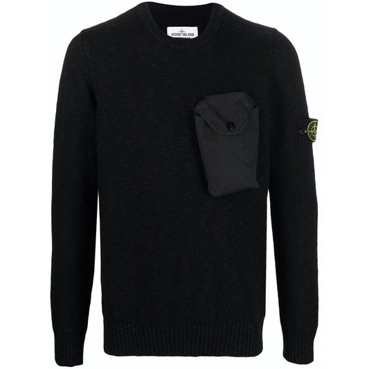 Stone Island Black Pocket Knit Sweatshirt