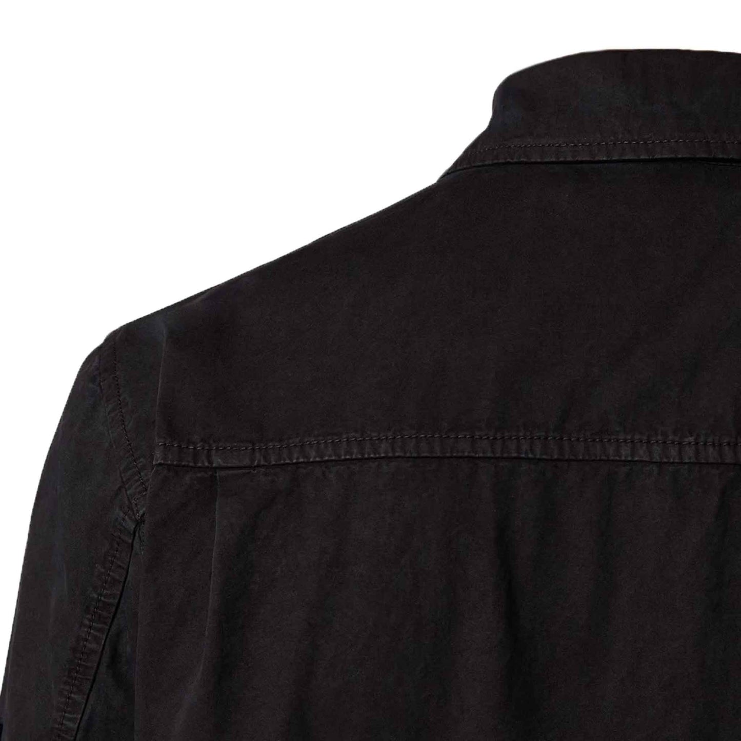 Stone Island Brushed Cotton 'Old' Effect Overshirt in Black
