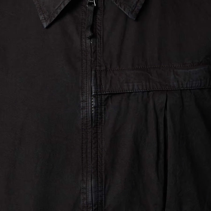 Stone Island Brushed Cotton 'Old' Effect Overshirt in Lead Grey