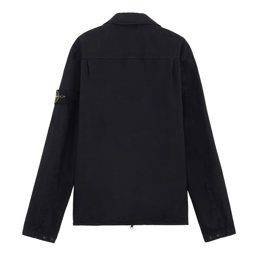 Stone Island Brushed Cotton 'Old' Effect Overshirt in Lead Grey