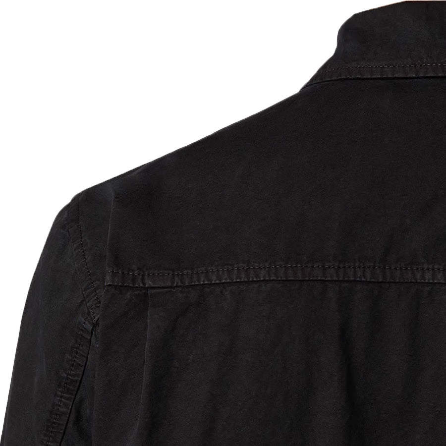 Stone Island Brushed Cotton 'Old' Effect Overshirt in Lead Grey