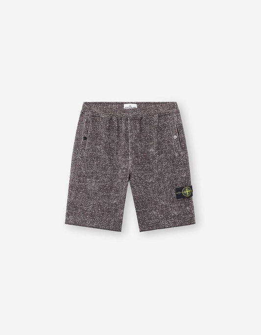 Stone Island Burgundy Melange Print Shorts
