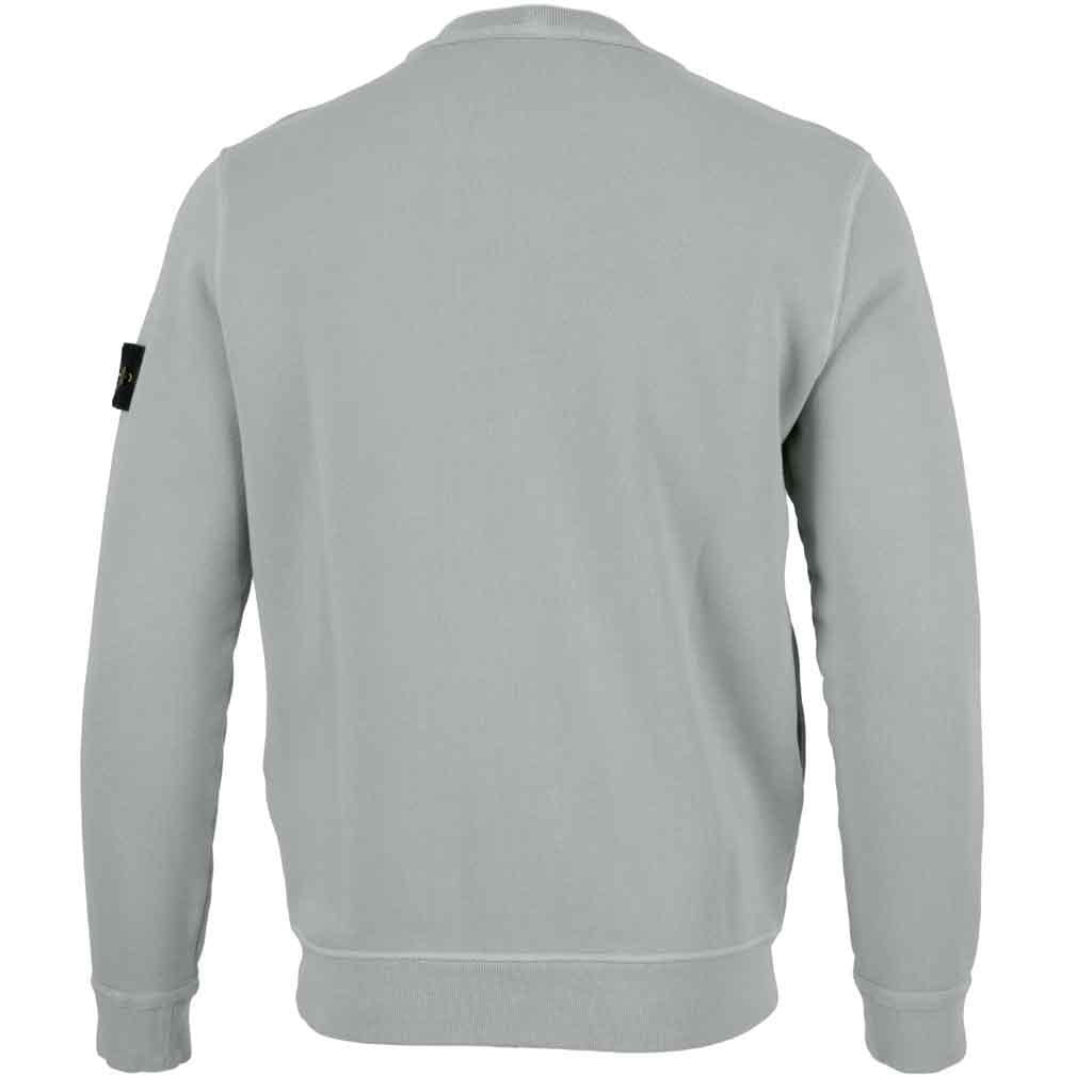 Stone Island Cotton Diagonal Raised Fleece "Old" Effect Crewneck Sweatshirt in Grey Green