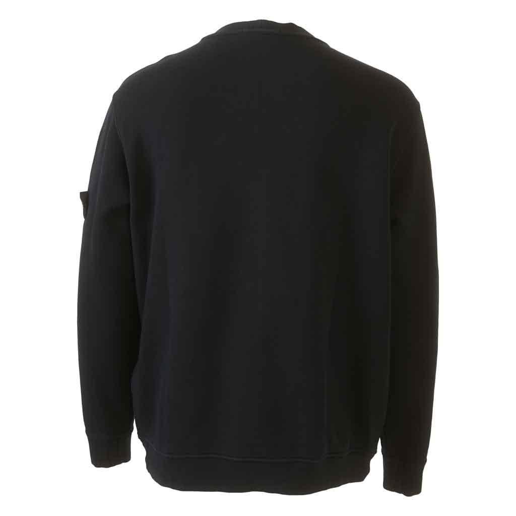 Stone Island Cotton Diagonal Raised Fleece "Old" Effect Crewneck Sweatshirt in Navy