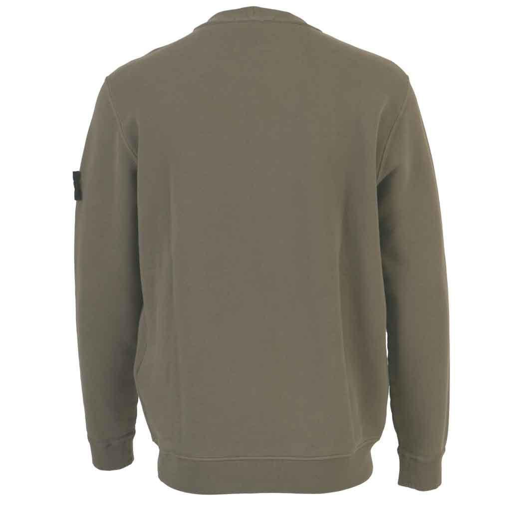 Stone Island Cotton Diagonal Raised Fleece "Old" Effect Crewneck Sweatshirt in Walnut