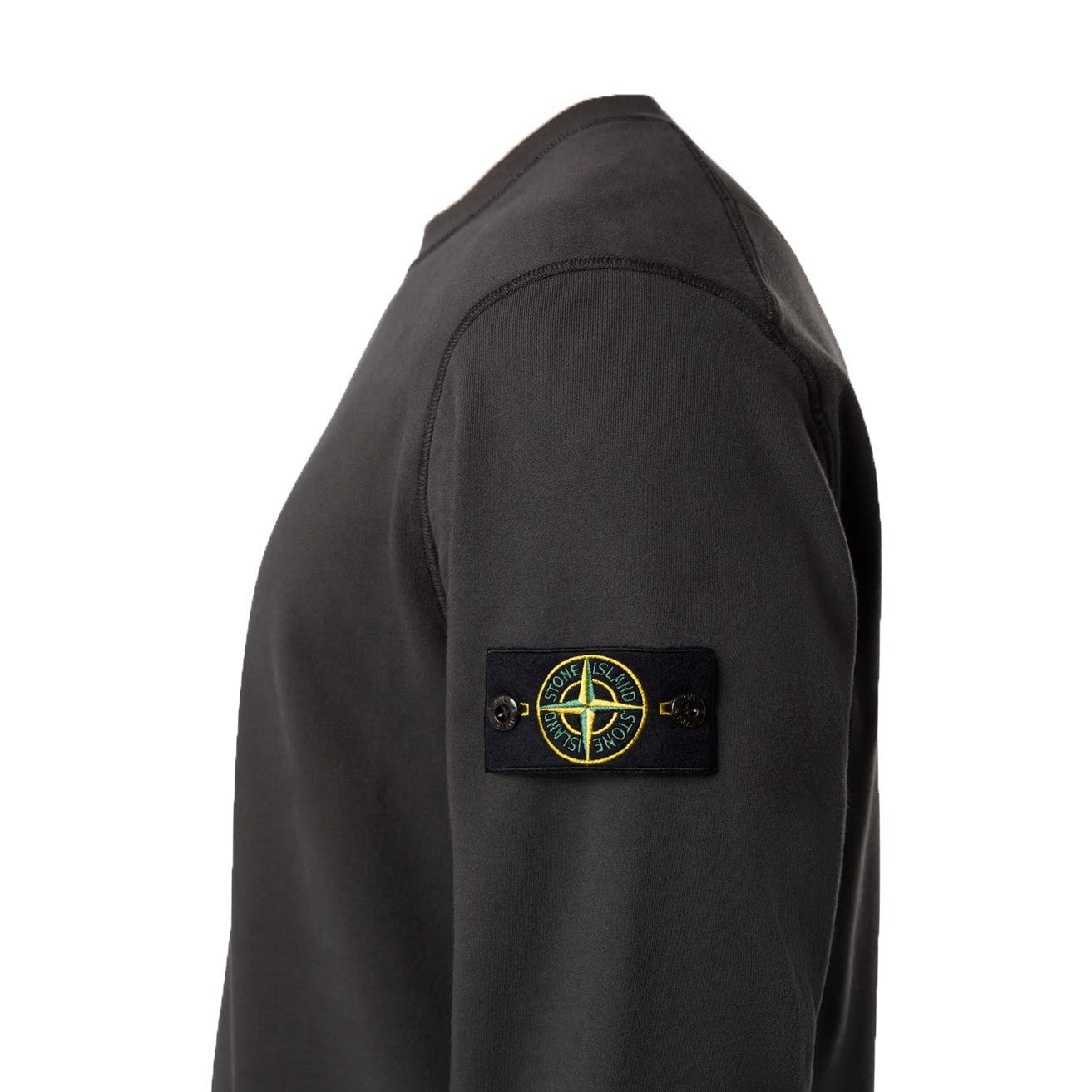 Stone Island Cotton Fleece Crewneck Sweatshirt in Lead Grey