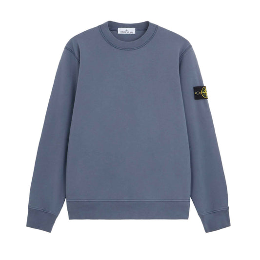 Stone Island Cotton Fleece Crewneck Sweatshirt in Mid Blue