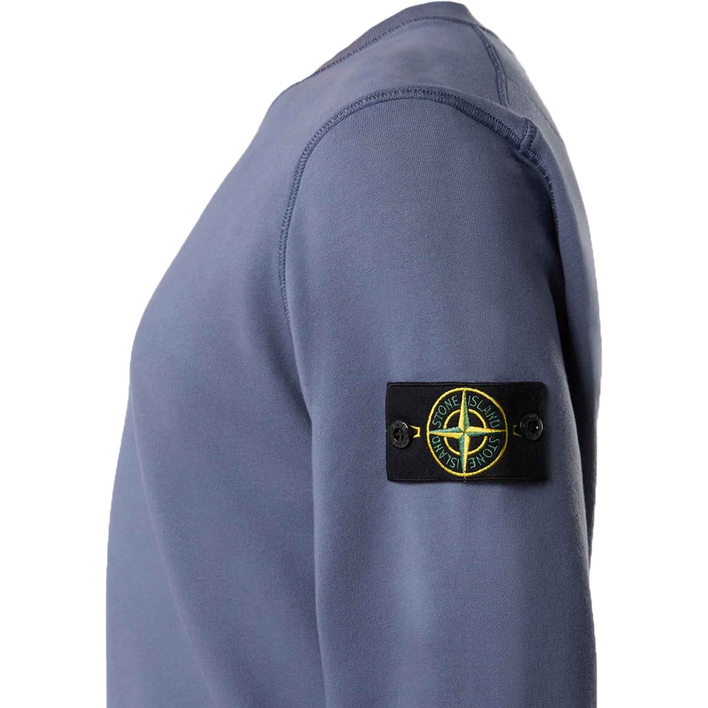 Stone Island Cotton Fleece Crewneck Sweatshirt in Mid Blue
