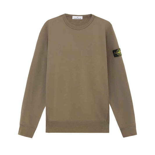Stone Island Cotton Fleece Crewneck Sweatshirt in Walnut Brown