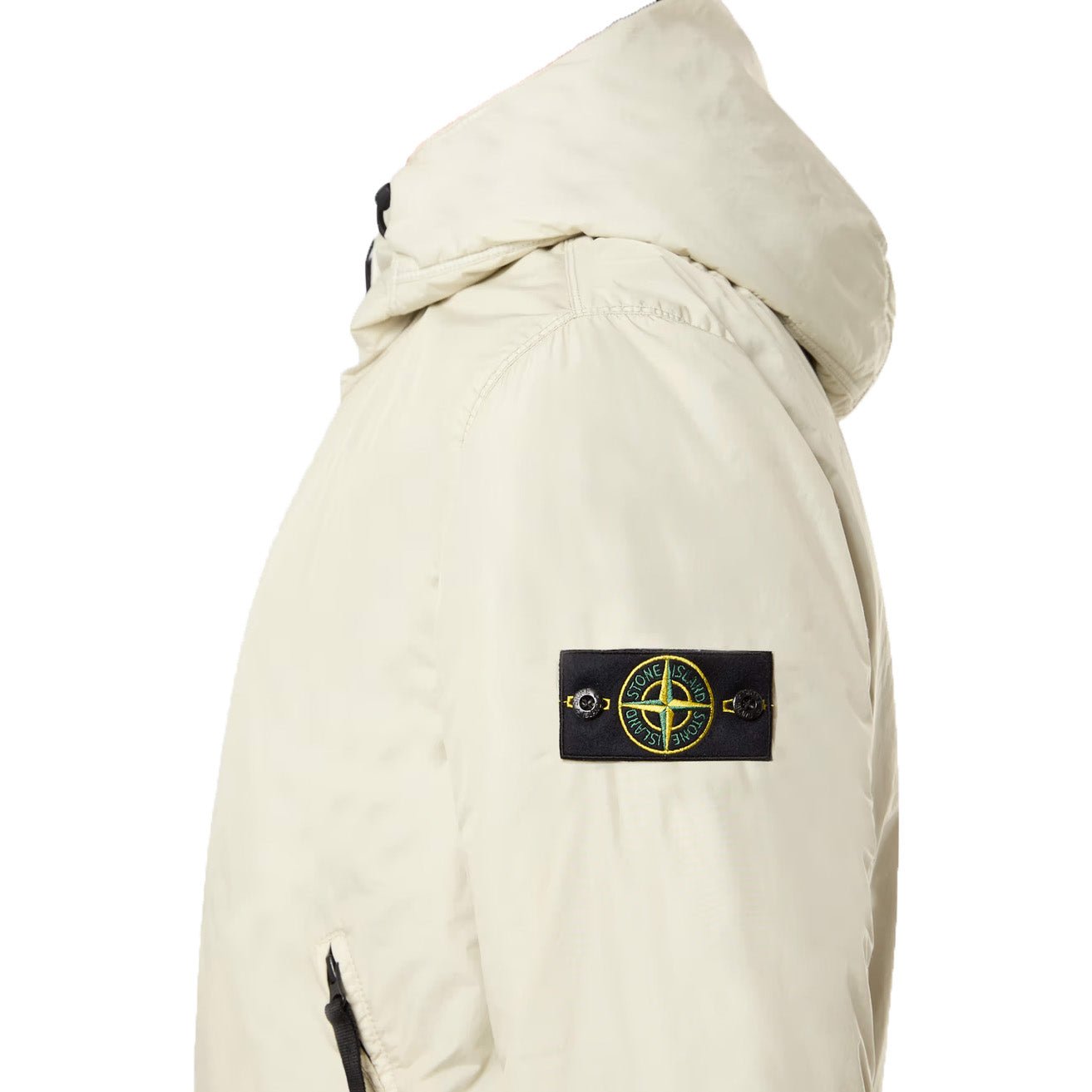 Stone Island Crinkle Reps R-NY Hooded Blouson With Primaloft in Off White