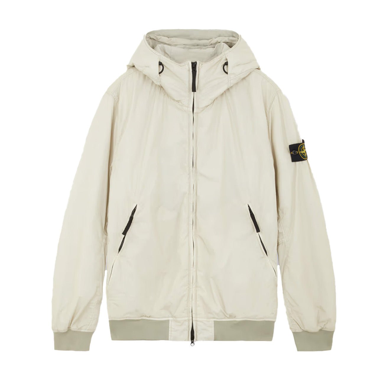 Stone Island Crinkle Reps R-NY Hooded Blouson With Primaloft in Off White