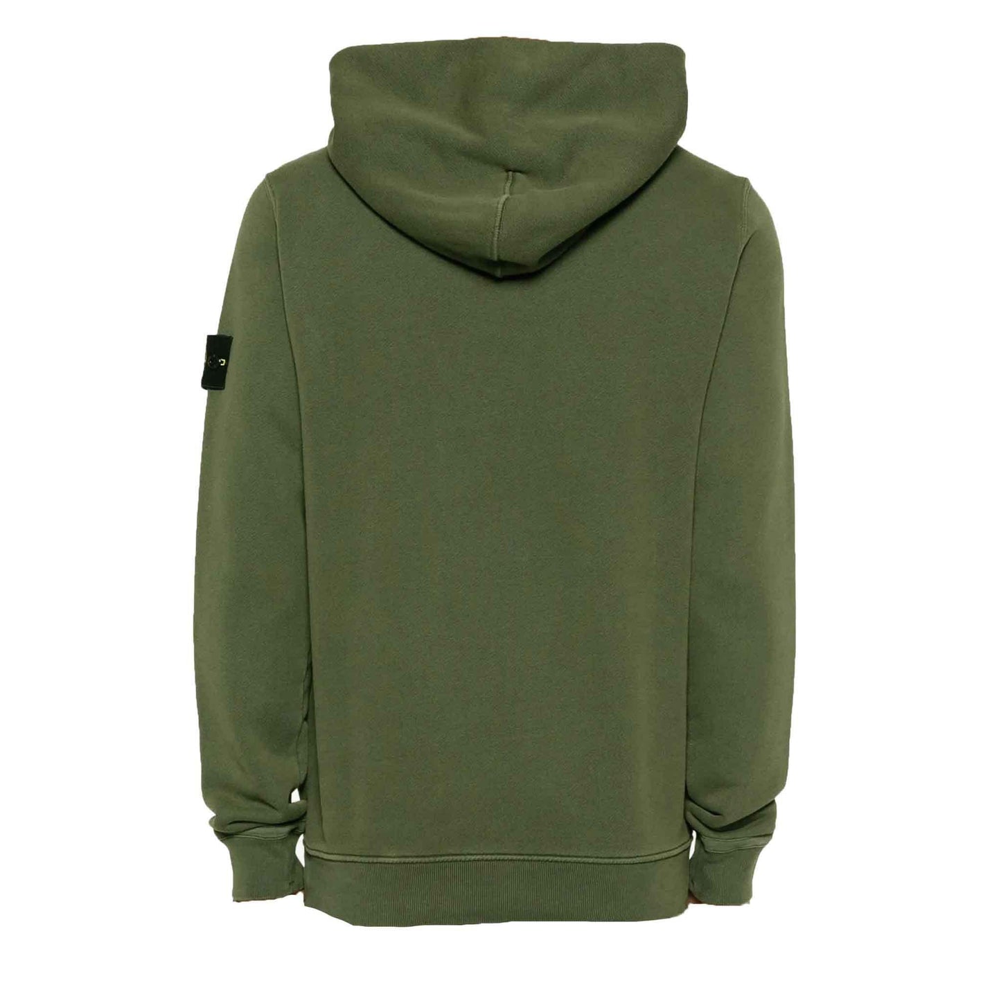 Stone Island Diagonal Fleece 'Old' Effect Hoodie in Military Green