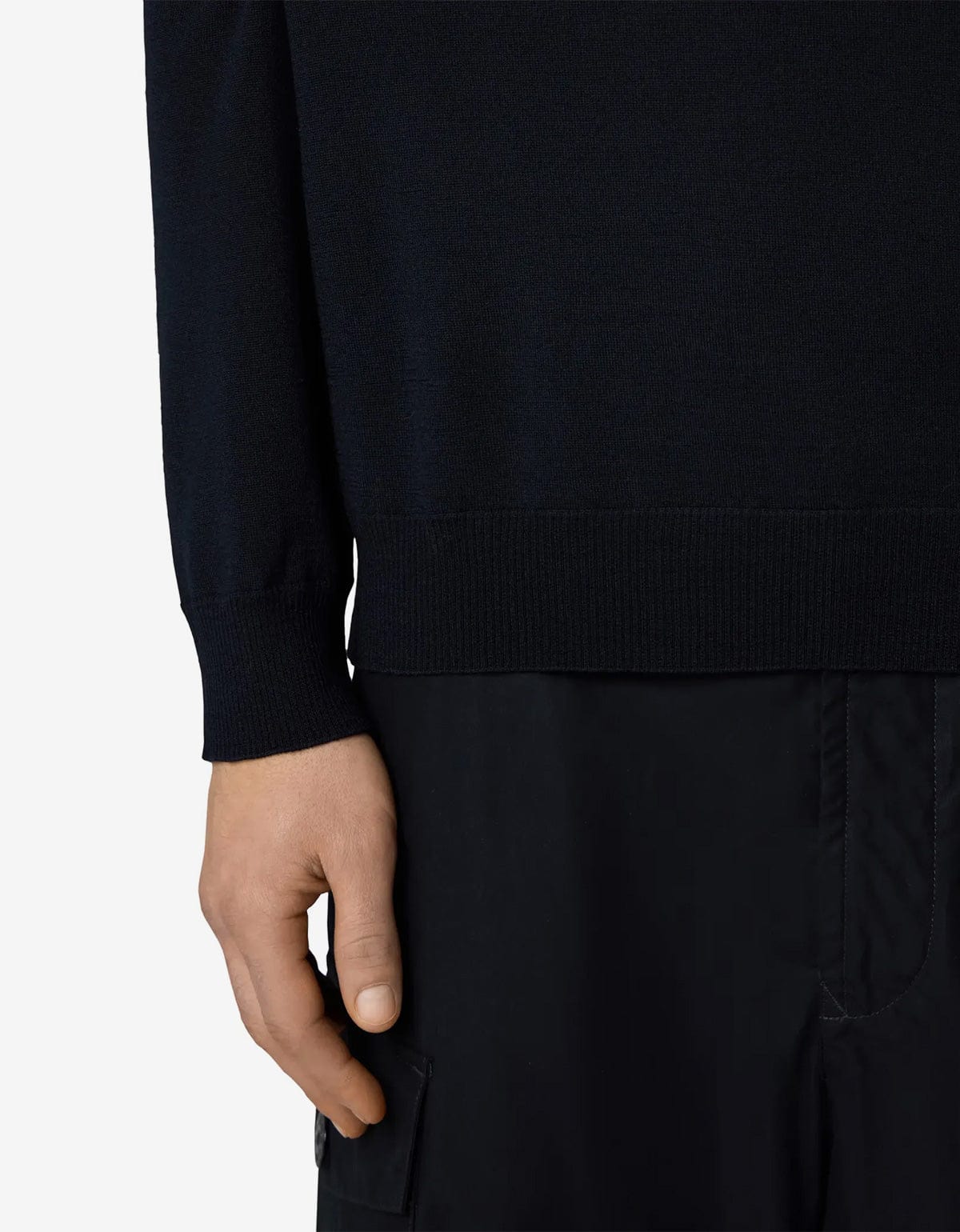 Stone Island Ghost Blue Wool LS Polo Shirt