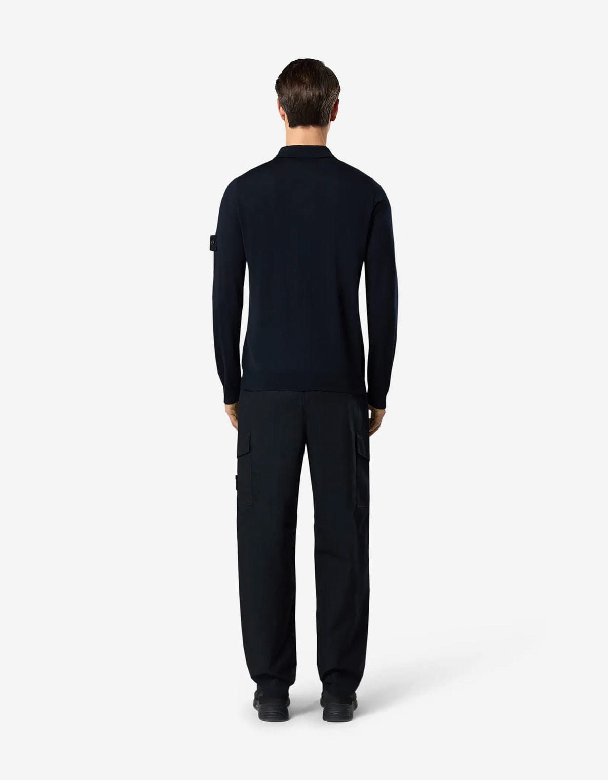 Stone Island Ghost Blue Wool LS Polo Shirt