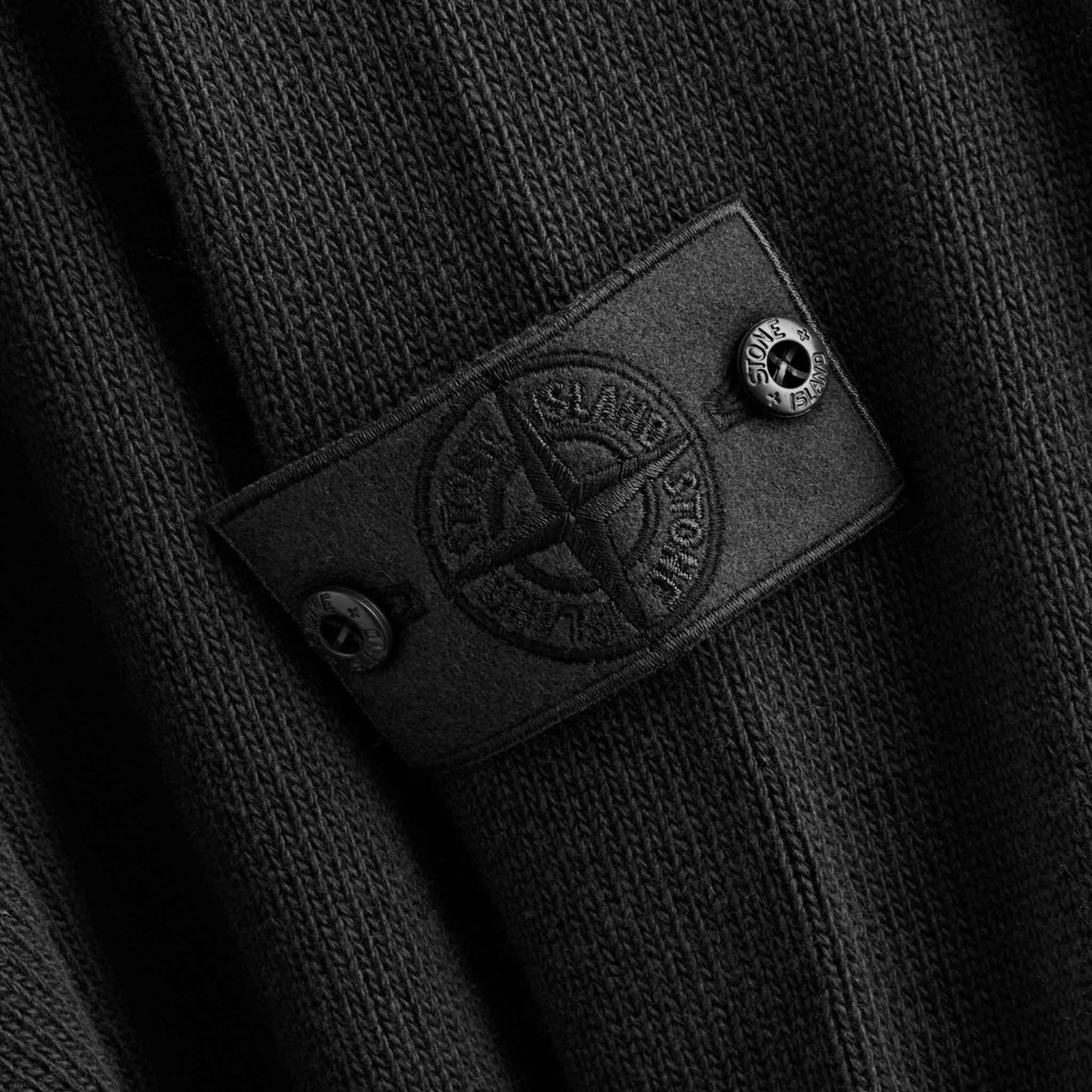 Stone Island Ghost Wool Loose Fit Crewneck Sweater in Black