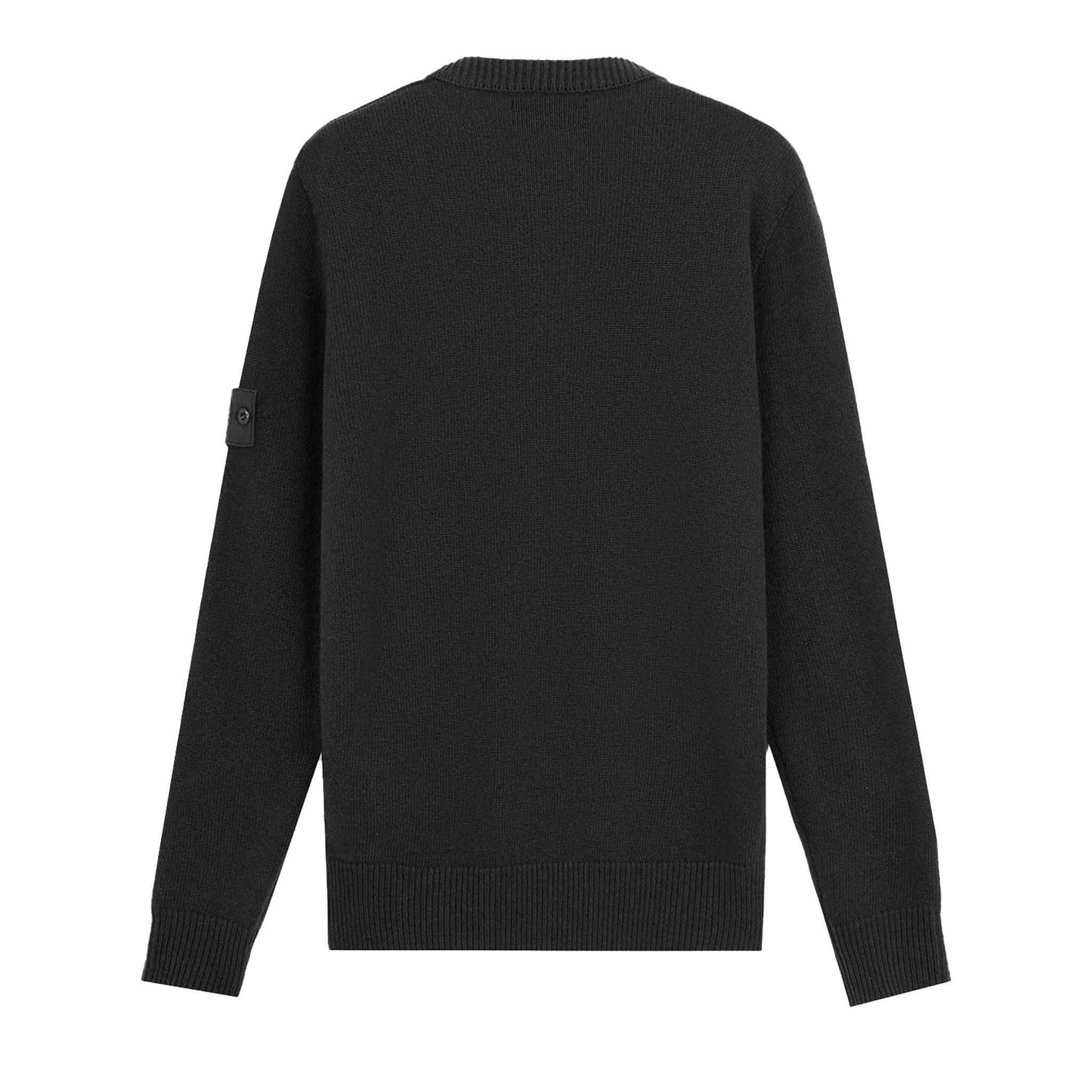 Stone Island Ghost Wool Loose Fit Crewneck Sweater in Black