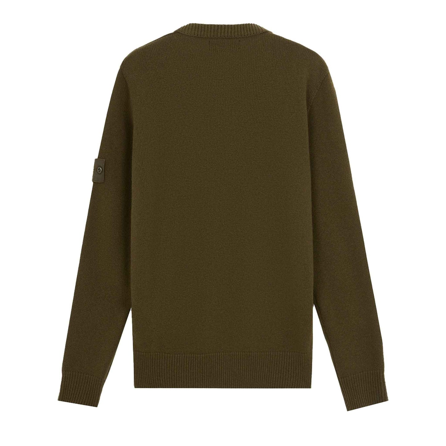 Stone Island Ghost Wool Loose Fit Crewneck Sweater in Military Green