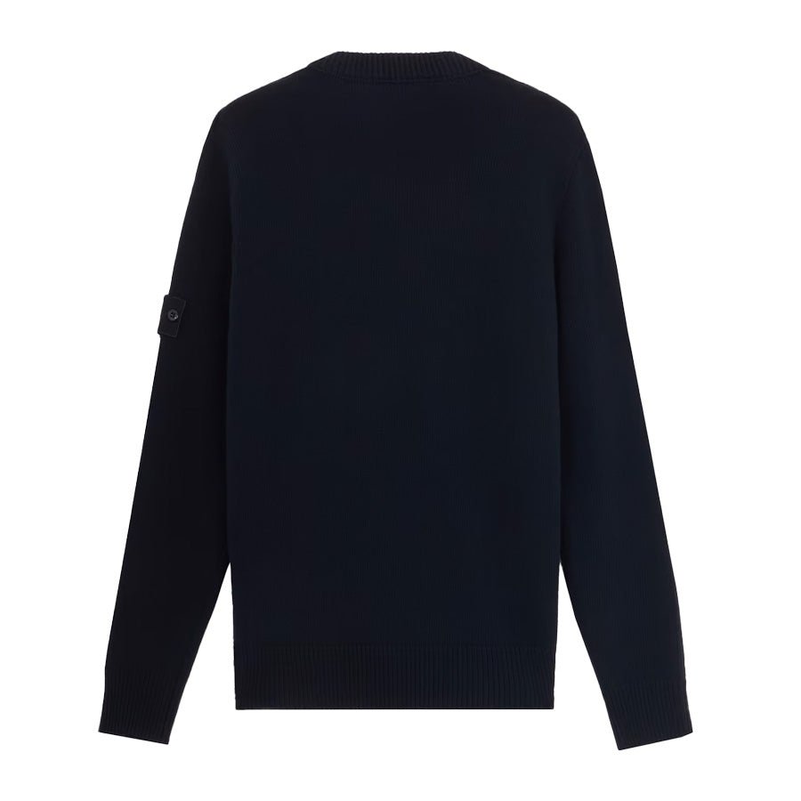 Stone Island Ghost Wool Loose Fit Crewneck Sweater in Navy Blue