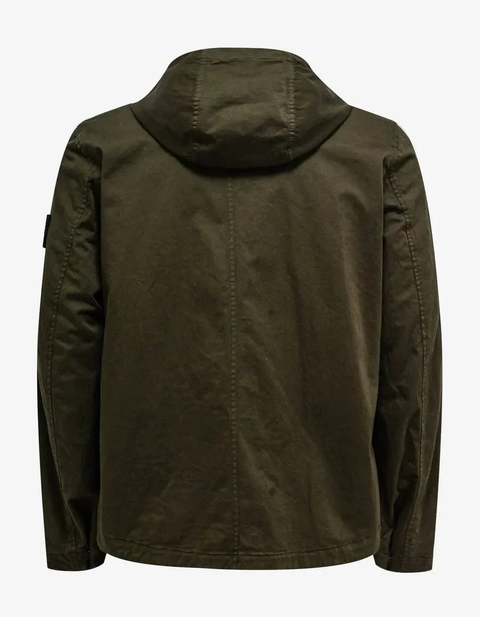 Stone Island Green Hooded Overshirt