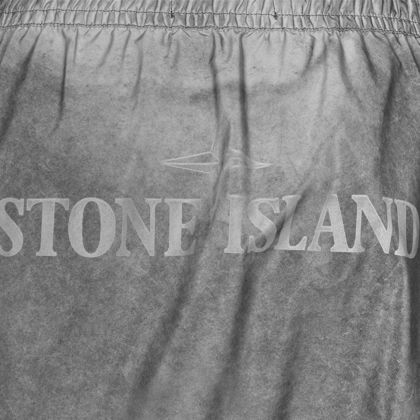 Stone Island Grey Reflective Logo Shorts