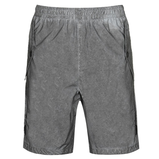 Stone Island Grey Reflective Logo Shorts
