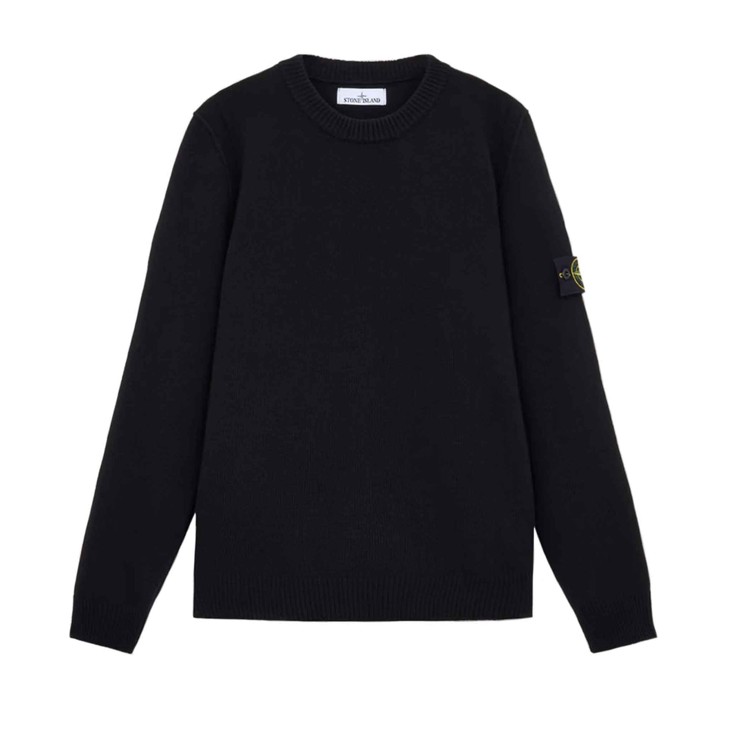 Stone Island Lambwool Crewneck Sweater in Black
