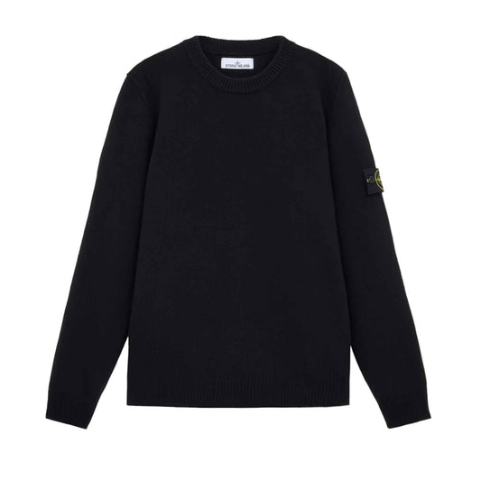 Stone Island Lambwool Crewneck Sweater in Black