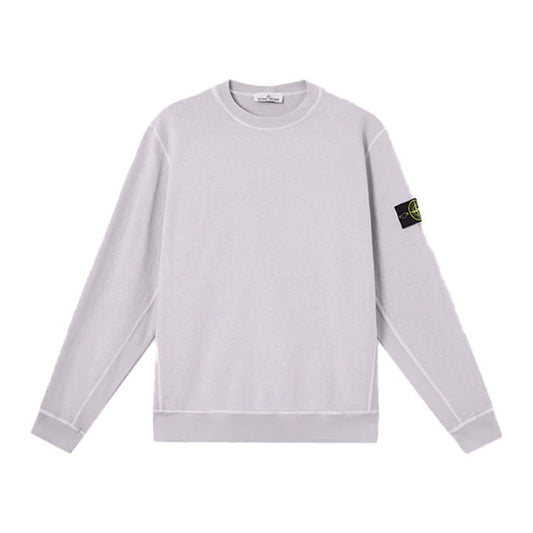 Stone Island Malfilé Fleece "Old" Effect Crewneck Sweatshirt in Lilac