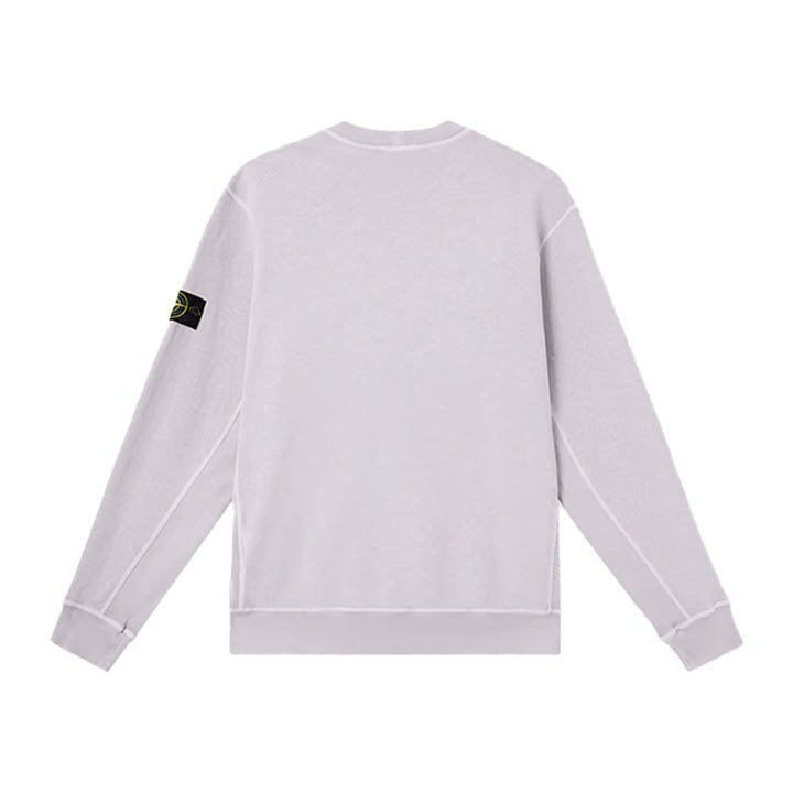 Stone Island Malfilé Fleece "Old" Effect Crewneck Sweatshirt in Lilac
