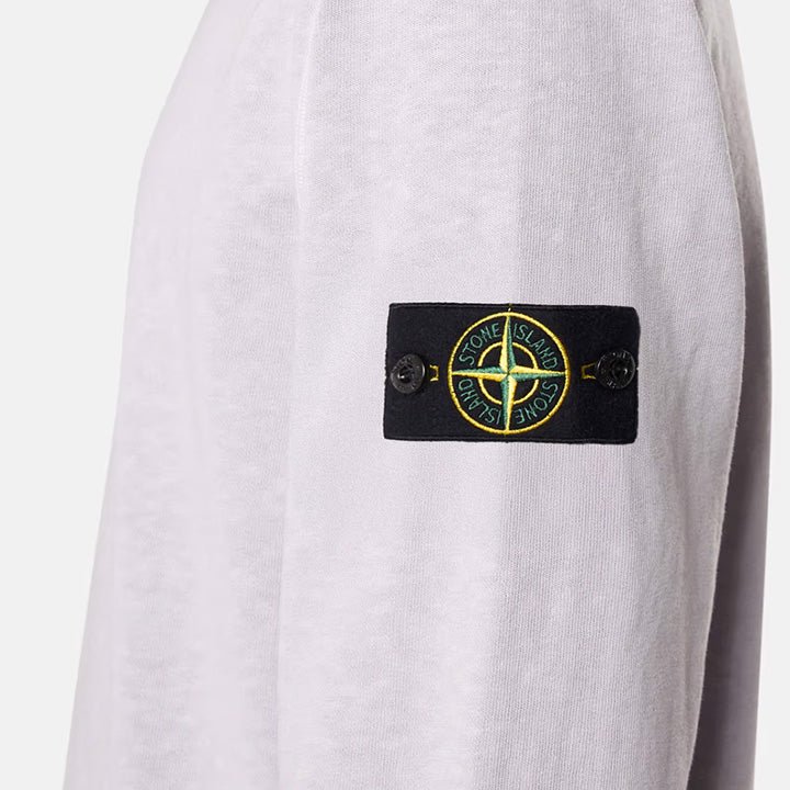 Stone Island Malfilé Fleece "Old" Effect Crewneck Sweatshirt in Lilac