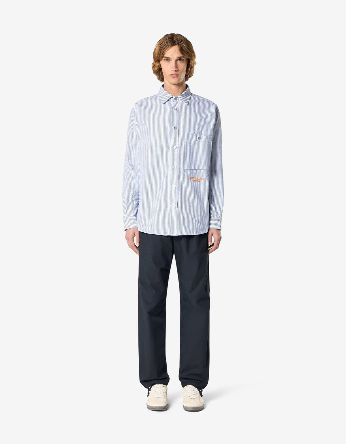Stone Island Marina Blue Pinstripe Shirt