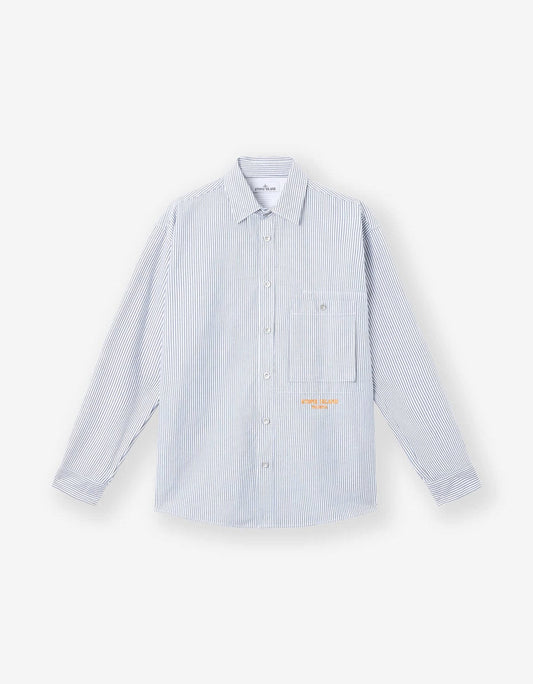 Stone Island Marina Blue Pinstripe Shirt