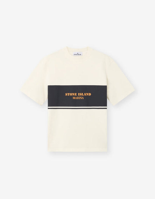 Stone Island Marina Ivory White Logo T-Shirt