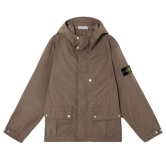 Stone Island Micro Twill Hooded Jacket in Military Green