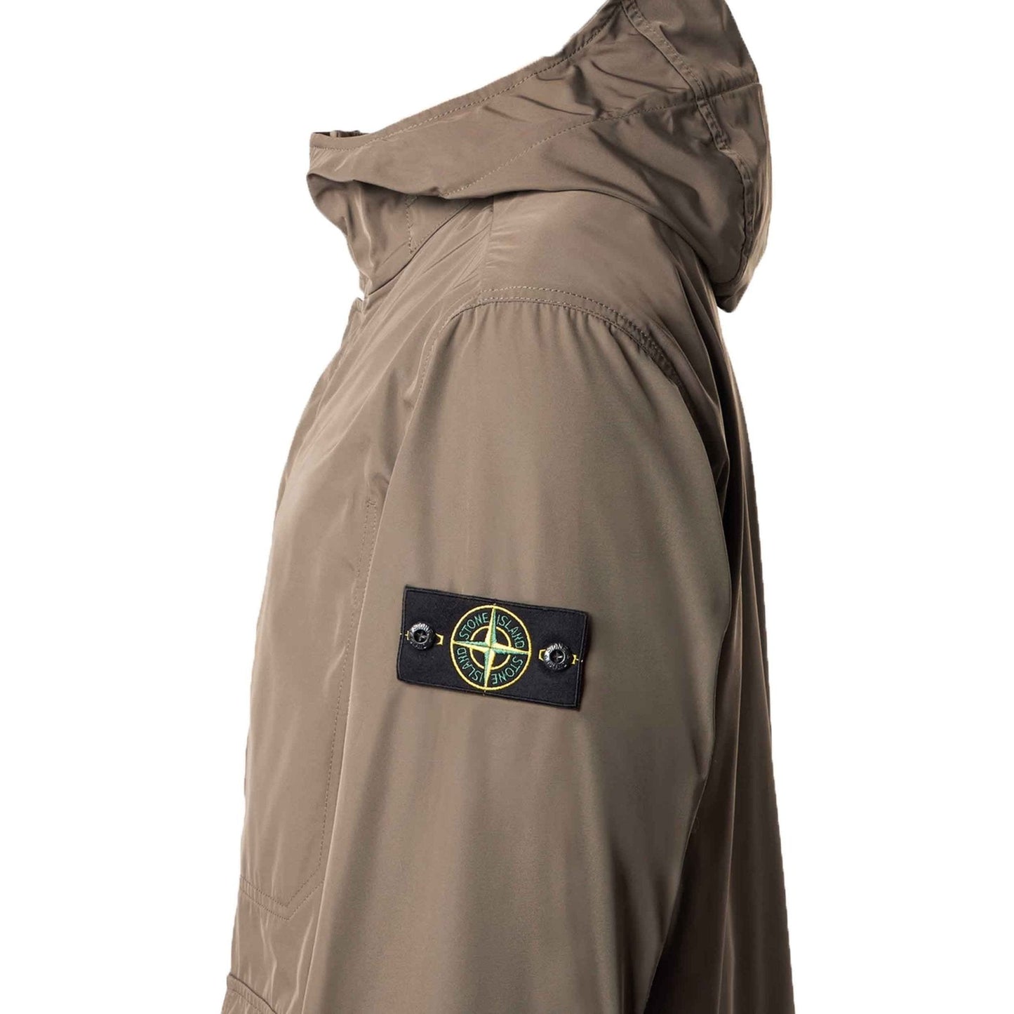 Stone Island Micro Twill Hooded Jacket in Military Green