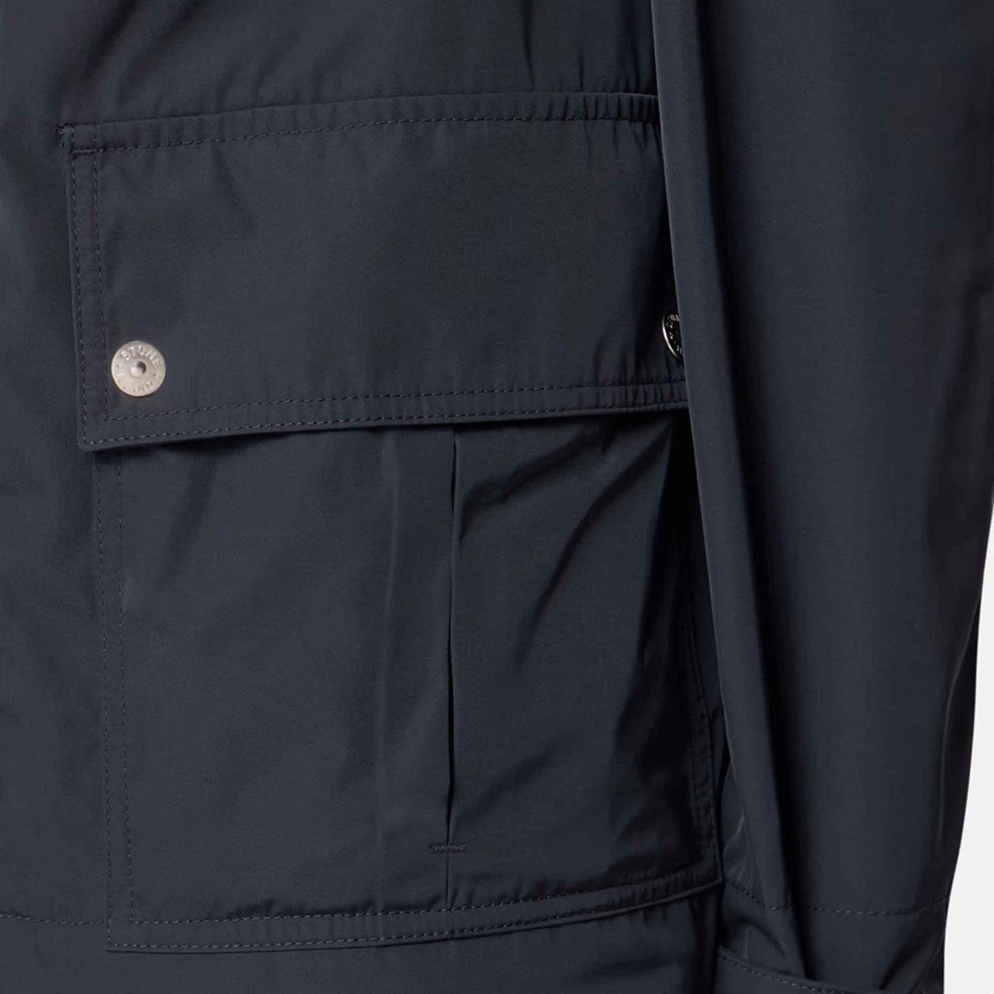 Stone Island Micro Twill Hooded Jacket in Navy