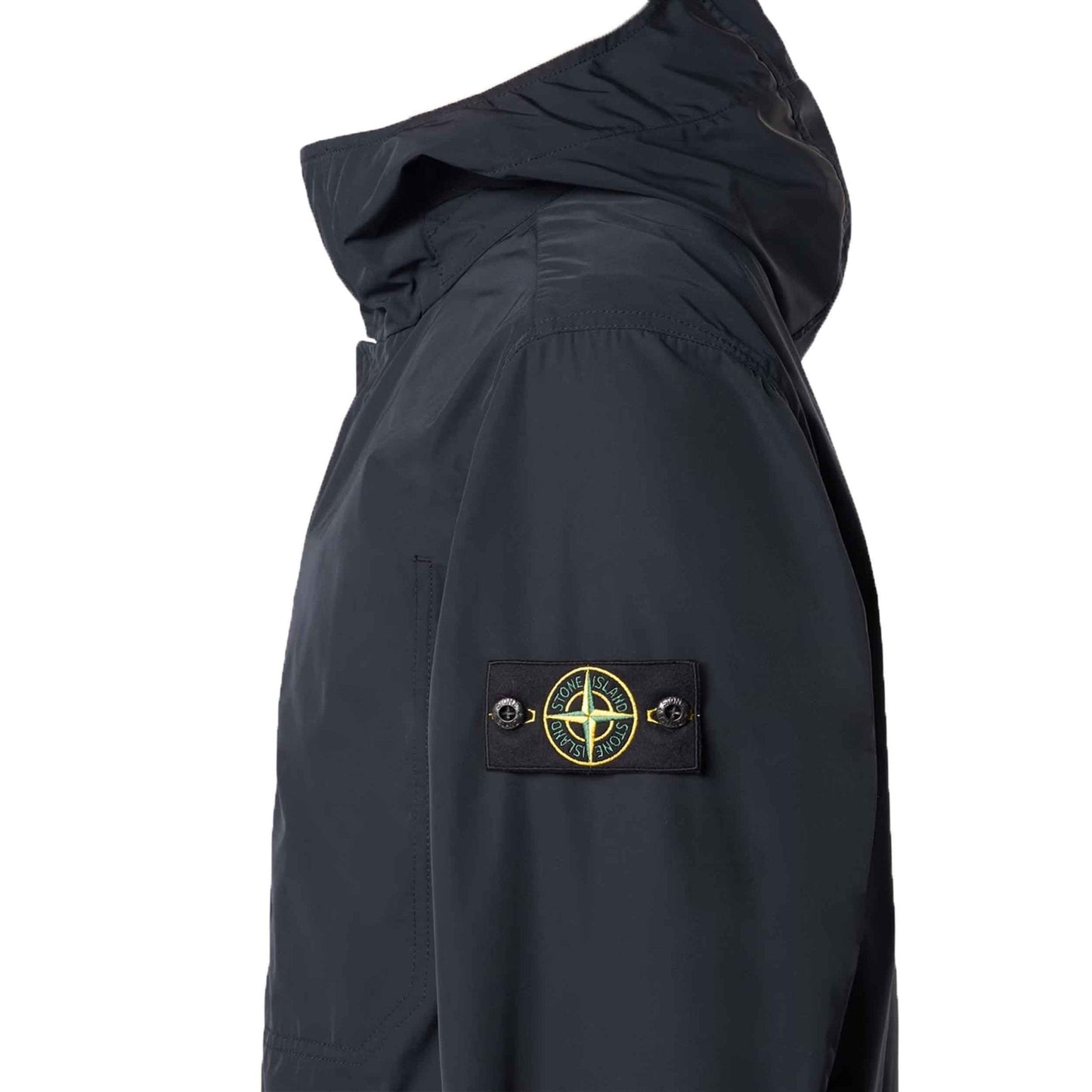 Stone Island Micro Twill Hooded Jacket in Navy