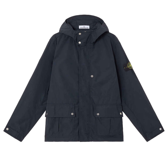 Stone Island Micro Twill Hooded Jacket in Navy