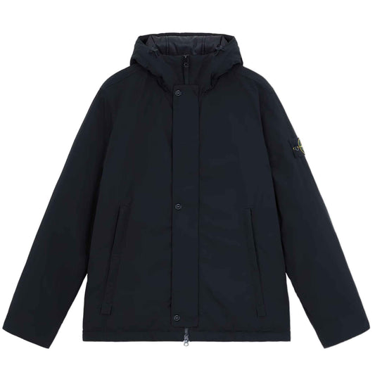 Stone Island Micro Twill With Primaloft Insulation Hooded Jacket in Black