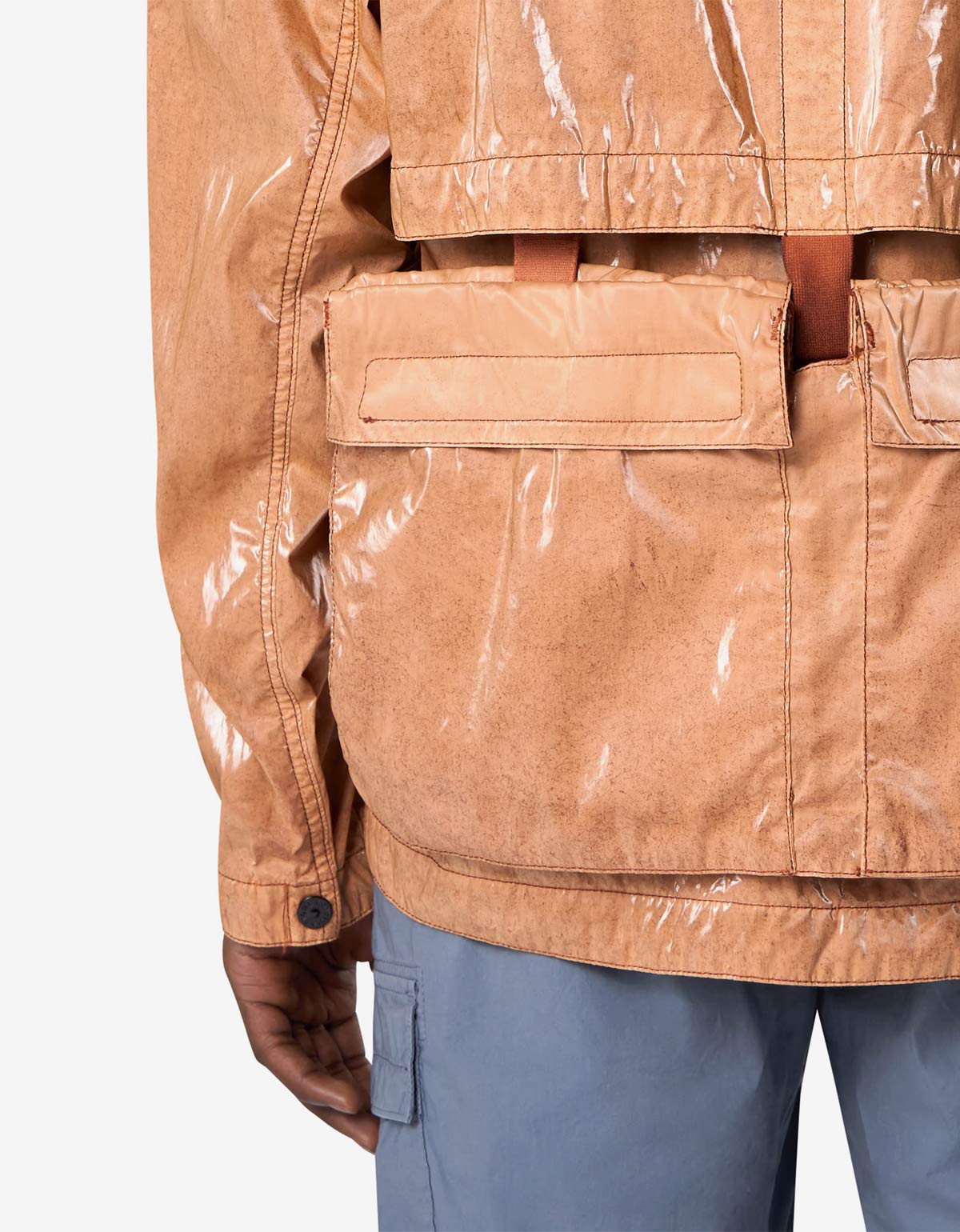 Stone Island Mussola Prismatica ‘Pietra’ Brown Coach Jacket