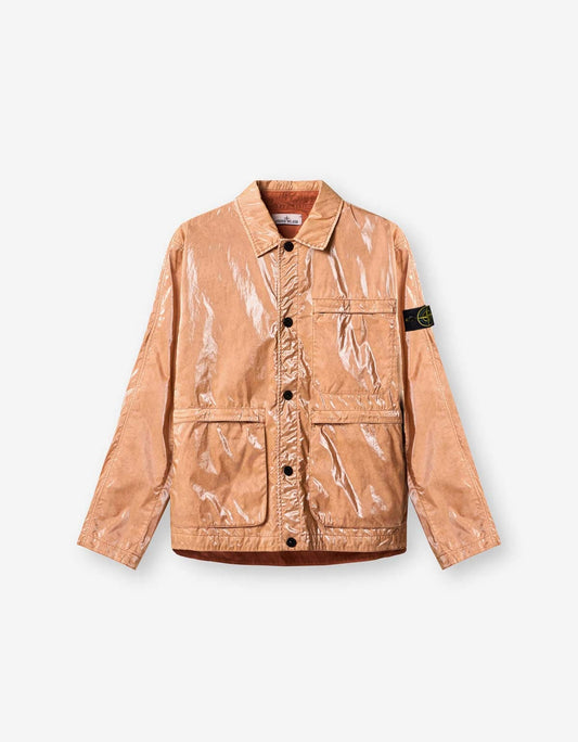 Stone Island Mussola Prismatica ‘Pietra’ Brown Coach Jacket