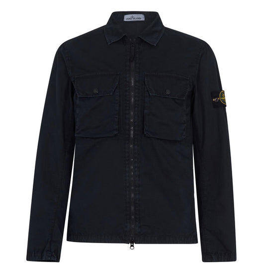 Stone Island Navy Double Pocket Zip Overshirt