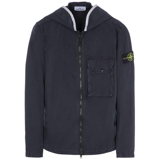 Stone Island Navy Hooded Overshirt