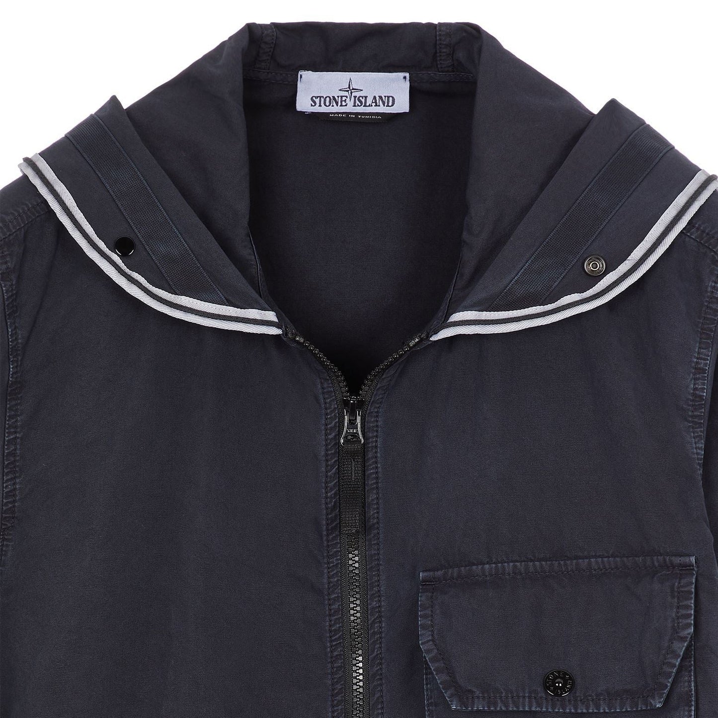 Stone Island Navy Hooded Overshirt