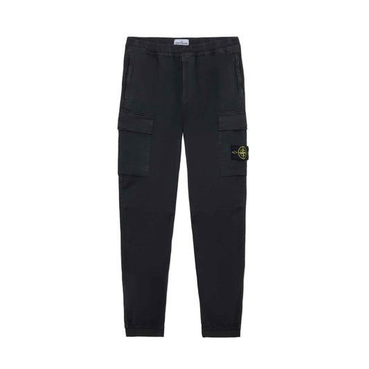 Stone Island 'Old' Effect Regular Tapered Cargo Pants in Black
