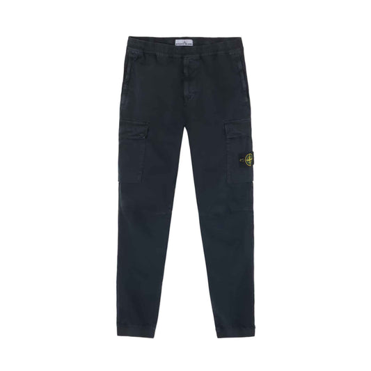 Stone Island 'Old' Effect Regular Tapered Cargo Pants in Navy Blue