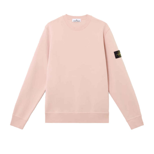 Stone Island Organic Cotton Fleece Crewneck Sweatshirt in Antique Rose